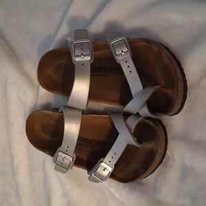 Birkenstock Brown Sandals with Silver Accents